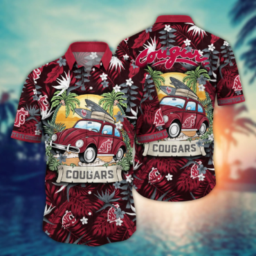 Washington State Cougars Ncaa Hawaiian Shirt Sandcastlestime Aloha Shirt