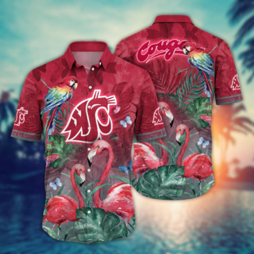 Washington State Cougars Ncaa Hawaiian Shirt Sunning Aloha Shirt