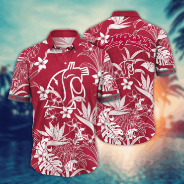 Washington State Cougars Ncaa Hawaiian Shirt Sunningtime Aloha Shirt