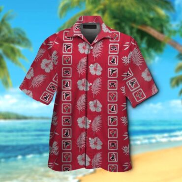 Atlanta Falcons Hawaiian Elegance Short Sleeve Button Up Tropical Design Shirt
