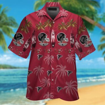 Atlanta Falcons Short Sleeve Tropical Hawaiian Shirt Button Up