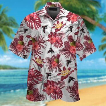 Atlanta Falcons Tropical Design Hawaiian Short Sleeve Button Up Shirt
