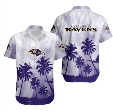 Baltimore Ravens Coconut Trees NFL Gift For Fan Hawaiian Shirt Graphic Print