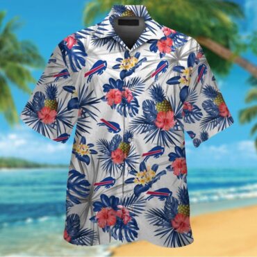 Buffalo Bills Hawaiian Short Sleeve Button Up Tropical Shirt