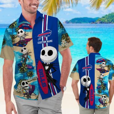 Buffalo Bills Jack Skellington Hawaiian Short Sleeve Tropical Shirt