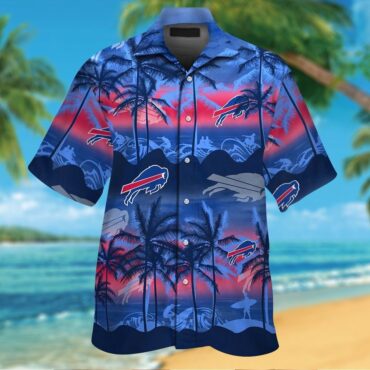 Buffalo Bills Short Sleeve Button Up Hawaiian Tropical Shirt