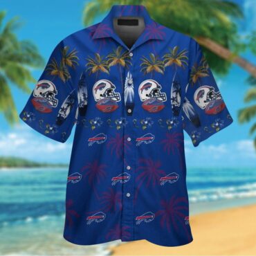 Buffalo Bills Short Sleeve Button Up Hawaiian Tropical Shirt Ver01