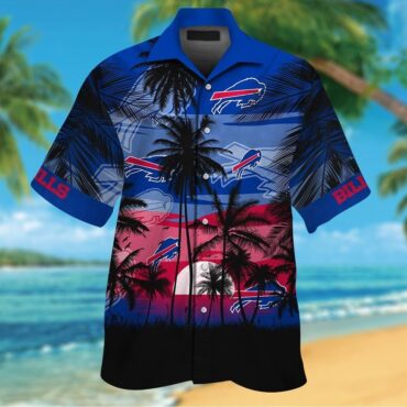 Buffalo Bills Short Sleeve Button Up Hawaiian Tropical Shirt Ver04
