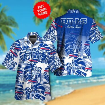Buffalo Bills Short Sleeve Button Up Hawaiian Tropical Shirt Ver05