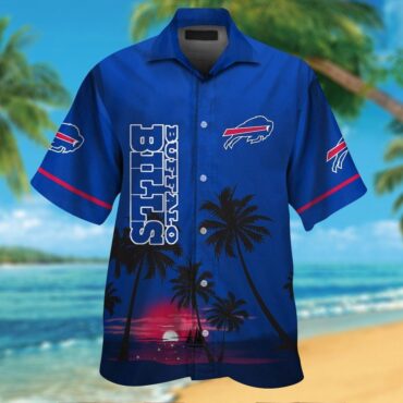 Buffalo Bills Short Sleeve Button Up Hawaiian Tropical Shirt Ver06
