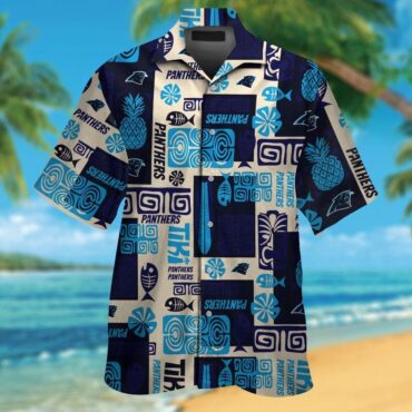 Carolina Panthers Short Sleeve Button Up Tropical Hawaiian Shirt Ver07