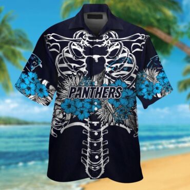 Carolina Panthers Short Sleeve Button Up Tropical Hawaiian Shirt Ver014