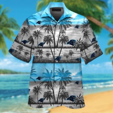 Carolina Panthers Short Sleeve Button Up Tropical Hawaiian Shirt Ver019