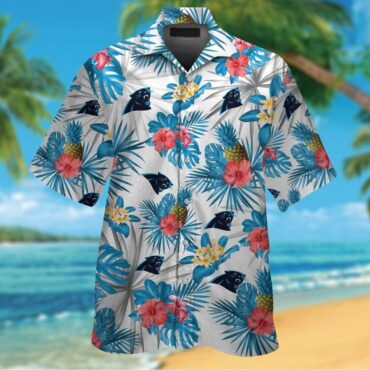 Carolina Panthers Short Sleeve Button Up Tropical Hawaiian Shirt Ver020