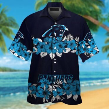 Carolina Panthers Short Sleeve Button Up Tropical Hawaiian Shirt Ver02