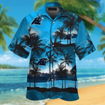 Carolina Panthers Short Sleeve Button Up Tropical Hawaiian Shirt Ver01