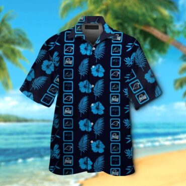 Carolina Panthers Short Sleeve Button Up Tropical Hawaiian Shirt Ver011