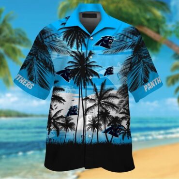 Carolina Panthers Short Sleeve Button Up Tropical Hawaiian Shirt Ver022