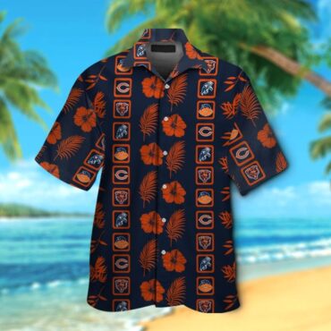 Chicago Bears Short Sleeve Button Up Tropical Hawaiian Shirt Ver012
