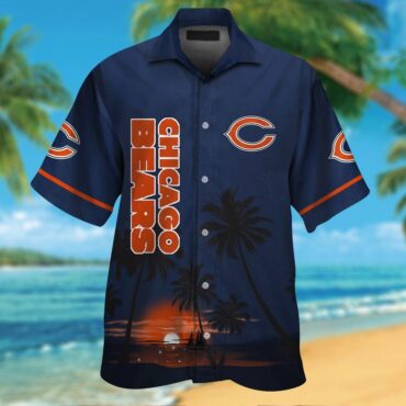 Chicago Bears Short Sleeve Button Up Tropical Hawaiian Shirt Ver01