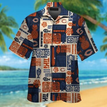 Chicago Bears Short Sleeve Button Up Tropical Hawaiian Shirt Ver09