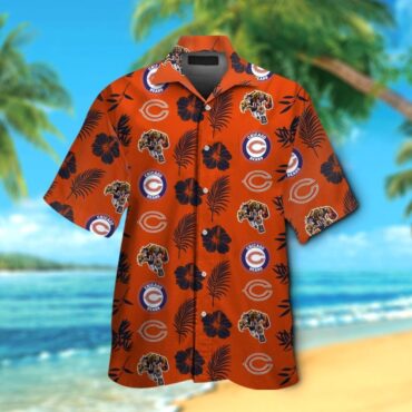 Chicago Bears Short Sleeve Button Up Tropical Hawaiian Shirt Ver017