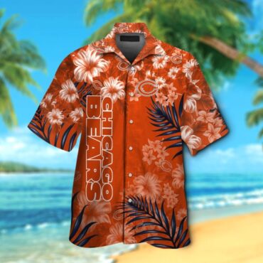 Chicago Bears Short Sleeve Button Up Tropical Hawaiian Shirt Ver018