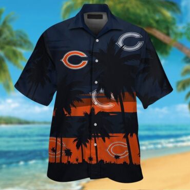 Chicago Bears Short Sleeve Button Up Tropical Hawaiian Shirt Ver02