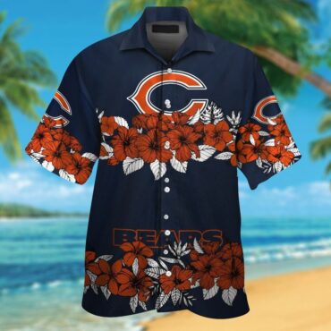 Chicago Bears Short Sleeve Button Up Tropical Hawaiian Shirt Ver020