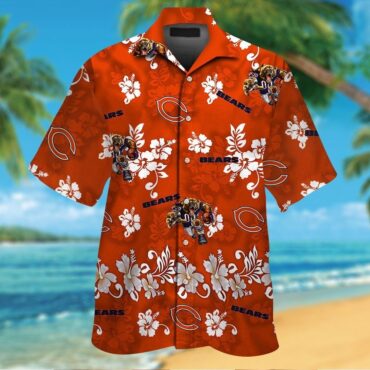 Chicago Bears Short Sleeve Button Up Tropical Hawaiian Shirt Ver021
