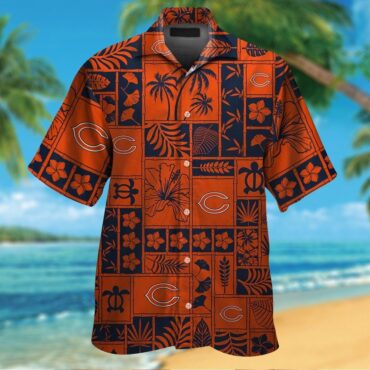 Chicago Bears Short Sleeve Button Up Tropical Hawaiian Shirt Ver22