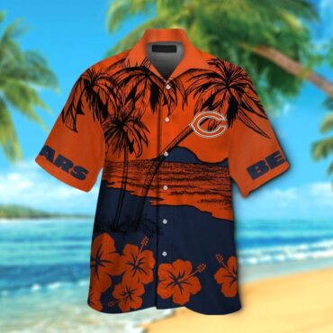 Chicago Bears Short Sleeve Button Up Tropical Hawaiian Shirt Ver05