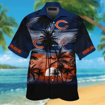 Chicago Bears Short Sleeve Button Up Tropical Hawaiian Shirt Ver23