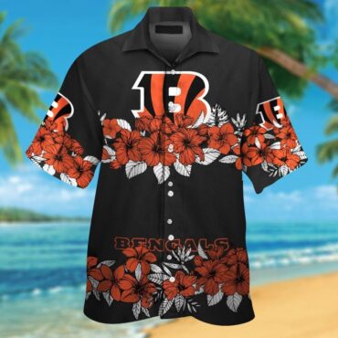 Cincinnati Bengals Short Sleeve Button Up Tropical Hawaiian Shirt Ver06