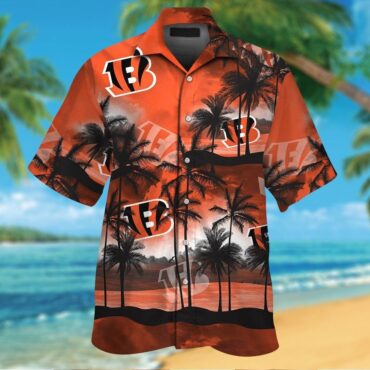 Cincinnati Bengals Short Sleeve Button Up Tropical Hawaiian Shirt Ver11