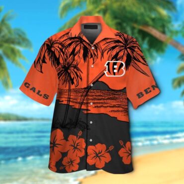 Cincinnati Bengals Short Sleeve Button Up Tropical Hawaiian Shirt Ver12