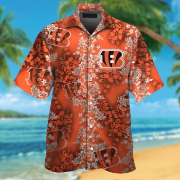 Cincinnati Bengals Short Sleeve Button Up Tropical Hawaiian Shirt Ver13