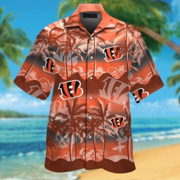 Cincinnati Bengals Short Sleeve Button Up Tropical Hawaiian Shirt Ver14
