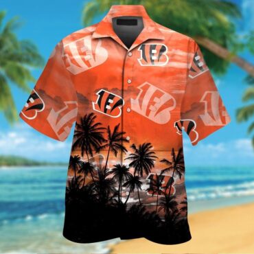 Cincinnati Bengals Short Sleeve Button Up Tropical Hawaiian Shirt Ver15
