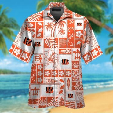Cincinnati Bengals Short Sleeve Button Up Tropical Hawaiian Shirt Ver22