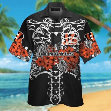 Cincinnati Bengals Short Sleeve Button Up Tropical Hawaiian Shirt Ver21