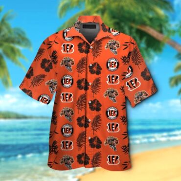 Cincinnati Bengals Short Sleeve Button Up Tropical Hawaiian Shirt Ver20
