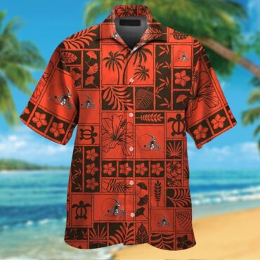 Cleveland Browns Short Sleeve Button Up Tropical Hawaiian Shirt Ver01