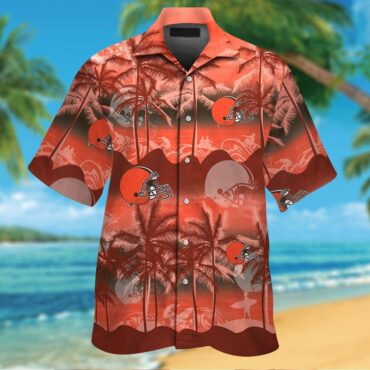 Cleveland Browns Short Sleeve Button Up Tropical Hawaiian Shirt Ver02