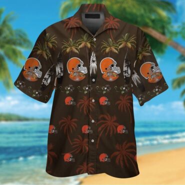 Cleveland Browns Short Sleeve Button Up Tropical Hawaiian Shirt Ver010