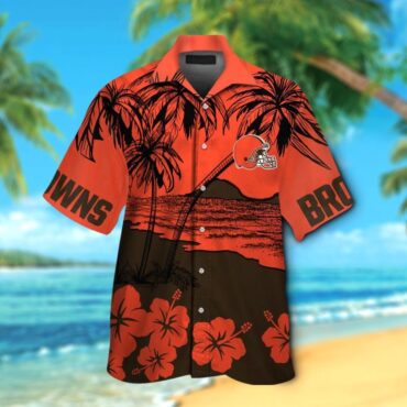 Cleveland Browns Short Sleeve Button Up Tropical Hawaiian Shirt Ver19