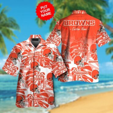 Cleveland Browns Short Sleeve Button Up Tropical Hawaiian Shirt Ver17