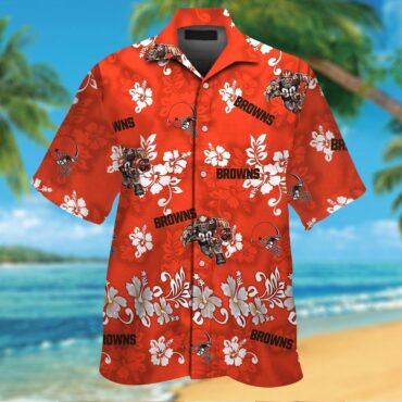 Cleveland Browns Short Sleeve Button Up Tropical Hawaiian Shirt Ver22