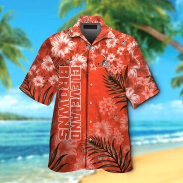 Cleveland Browns Short Sleeve Button Up Tropical Hawaiian Shirt Ver14