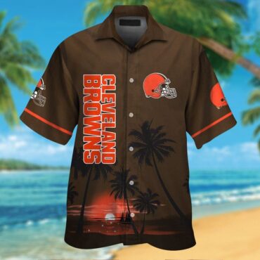 Cleveland Browns Short Sleeve Button Up Tropical Hawaiian Shirt Ver08